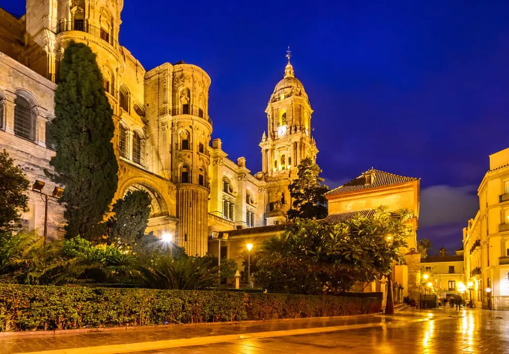 Malaga at night