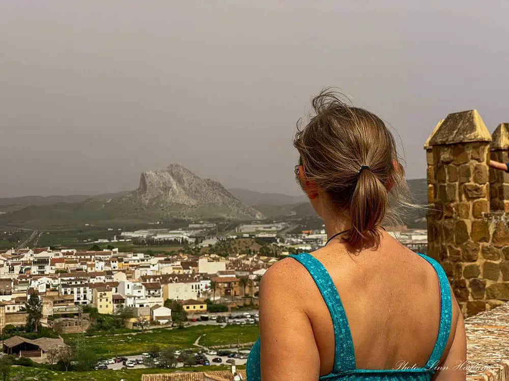 Me looking at the view of Lover's Rock in Antequera.
