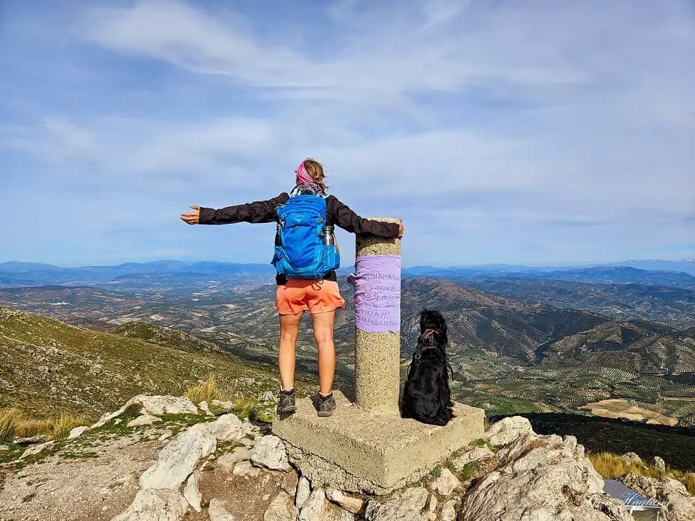 Me and my dog on the Top of L Tiñosa Peak.