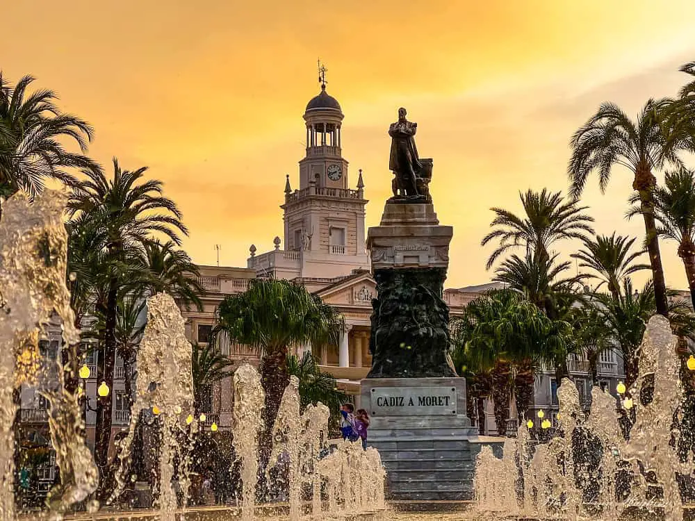 Cadiz city at sunset.