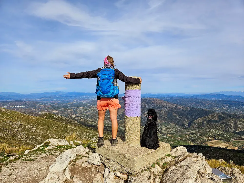 Me and my dog Ayla on top of La Tiñosa Peak.