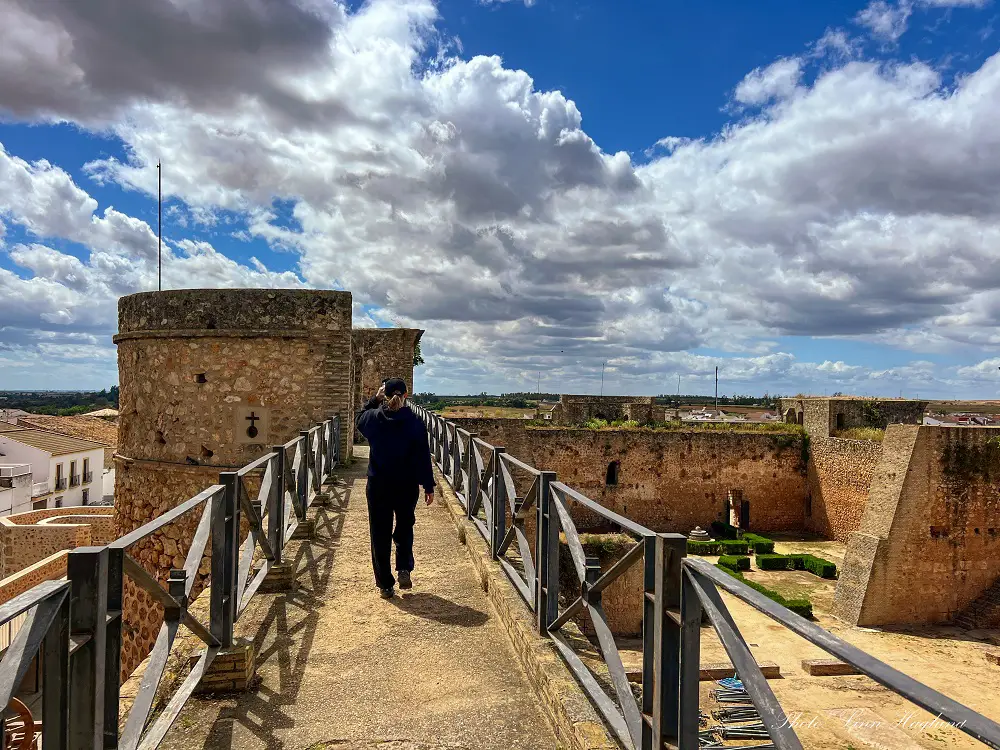 Me walking on the castle walls in Niebla Huelva Spain.