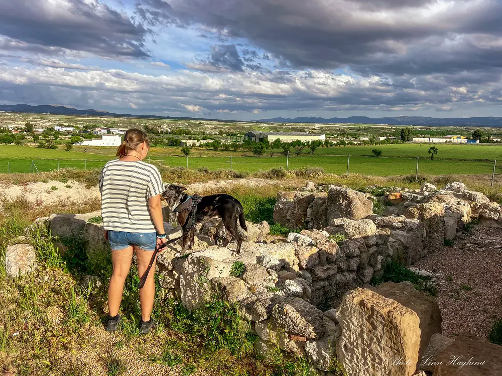 Me and Atlas at the remains of the Ibero-Roman city of Basti outside Baza Spain.